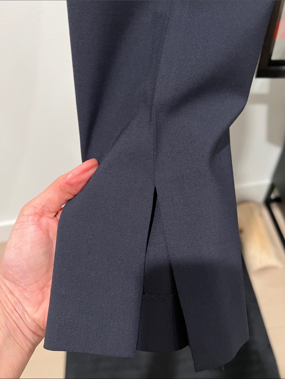 Theory Straight-Leg Pants in Navy - Picture 3 of 4